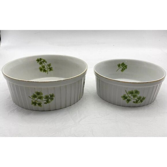 Andrea By Sadek Cookware Set Parsley  7 3/8 & 6” Souffle Casserole Oven To Table - Picture 2 of 16